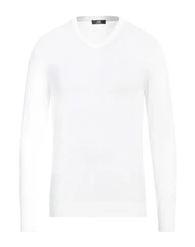 Alpha Studio Man Sweater White Size 42 Sea Island Cotton
