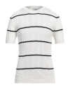 Alpha Studio Man Sweater White Size 44 Cotton In White