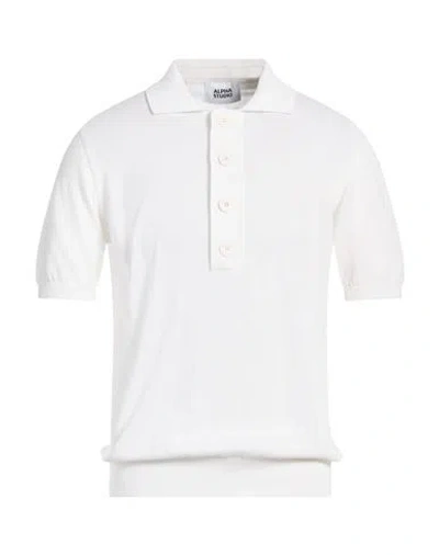 Alpha Studio Man Sweater White Size 44 Cotton