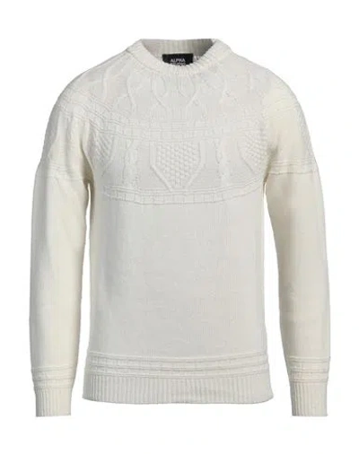 Alpha Studio Man Sweater White Size 38 Wool, Viscose, Polyamide In White