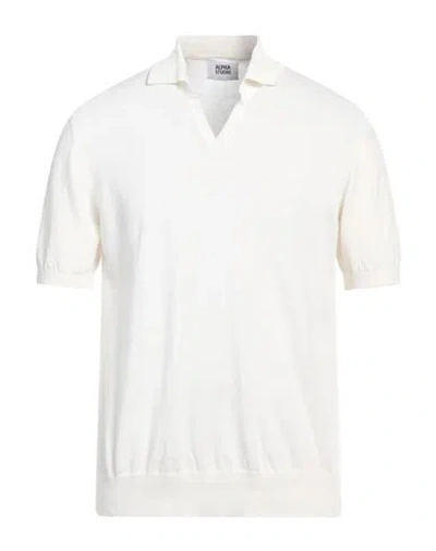 Alpha Studio Man Sweater White Size 46 Cotton