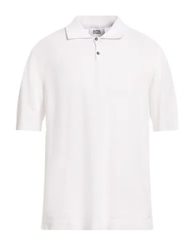 Alpha Studio Man Sweater White Size 48 Cotton, Polyester In Multi