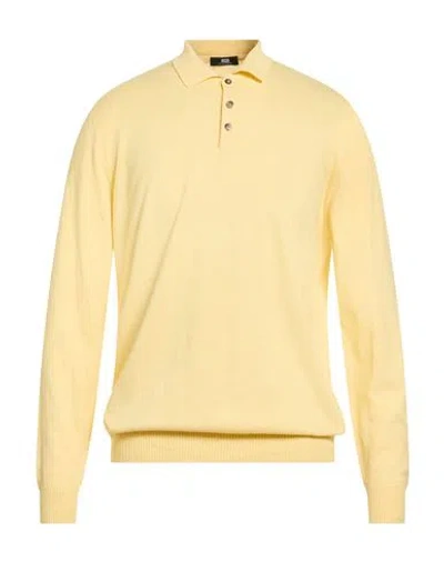 Alpha Studio Man Sweater Yellow Size 42 Cotton, Cashmere