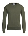 Alpha Studio Man Sweatshirt Military Green Size 38 Cotton In Green