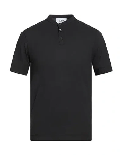 Alpha Studio Man T-shirt Black Size 38 Cotton, Elastane