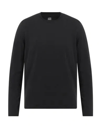 Alpha Studio Man T-shirt Black Size 40 Cotton, Elastane
