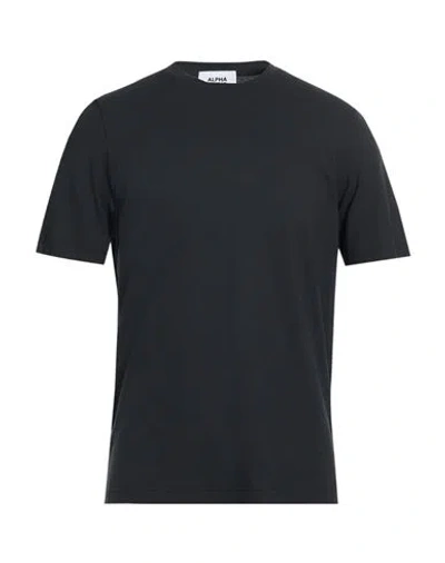 Alpha Studio Man T-shirt Black Size 50 Cotton, Elastane In Blue