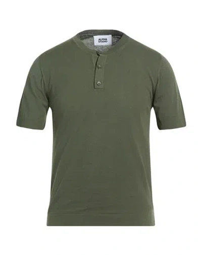 Alpha Studio Man T-shirt Dark Green Size 42 Cotton, Polyester