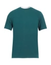 Alpha Studio Man T-shirt Deep Teal Size 40 Cotton, Elastane In Green