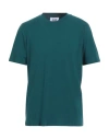 Alpha Studio Man T-shirt Deep Teal Size 44 Cotton, Elastane In Green