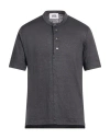 Alpha Studio Man T-shirt Grey Size 38 Linen, Elastane In Gray