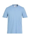 Alpha Studio Man T-shirt Light Blue Size 40 Cotton, Elastane