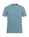 Alpha Studio Man T-shirt Light Blue Size 44 Cotton, Elastane