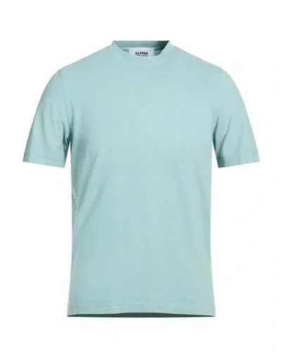 Alpha Studio Man T-shirt Light Green Size 46 Cotton, Elastane