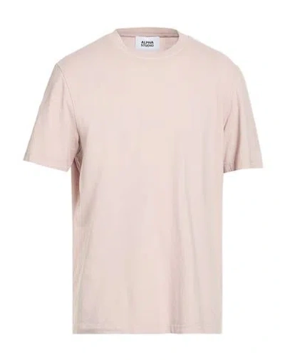 Alpha Studio Man T-shirt Light Grey Size 46 Cotton, Elastane In Neutral