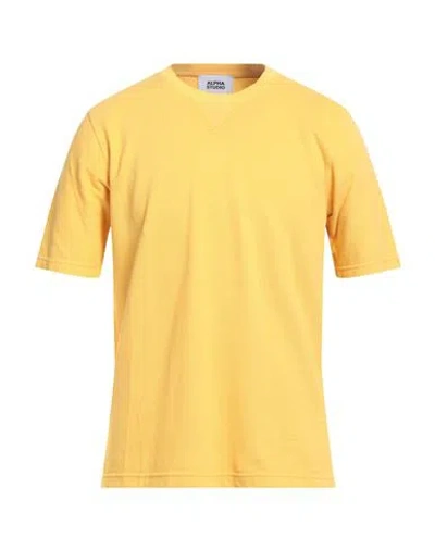Alpha Studio Man T-shirt Marigold Size 42 Cotton In Yellow