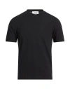 Alpha Studio Man T-shirt Midnight Blue Size 40 Cotton, Elastane In Blue