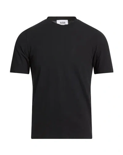 Alpha Studio Man T-shirt Midnight Blue Size 40 Cotton, Elastane
