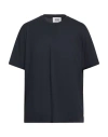 Alpha Studio Man T-shirt Midnight Blue Size 40 Cotton, Elastane