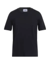 Alpha Studio Man T-shirt Midnight Blue Size 42 Cotton, Elastane In Black