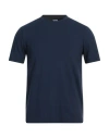 Alpha Studio Man T-shirt Midnight Blue Size 42 Cotton, Elastane