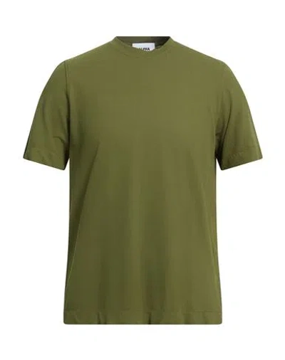 Alpha Studio Man T-shirt Military Green Size 42 Cotton, Elastane