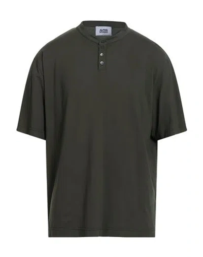 ALPHA STUDIO ALPHA STUDIO MAN T-SHIRT MILITARY GREEN SIZE 50 COTTON, ELASTANE