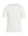 Alpha Studio Man T-shirt Off White Size 46 Linen, Elastane