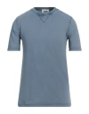 Alpha Studio Man T-shirt Pastel Blue Size 44 Cotton