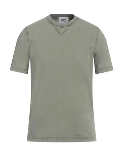 Alpha Studio Man T-shirt Sage Green Size 44 Cotton