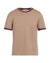 Alpha Studio Man T-shirt Sand Size 42 Cotton, Elastane