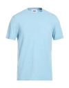 Alpha Studio Man T-shirt Sky Blue Size 48 Cotton, Elastane
