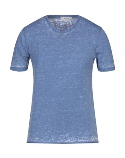 Alpha Studio Man T-shirt Slate Blue Size 42 Cotton, Polyester