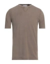 Alpha Studio Man T-shirt Taupe Size 42 Cotton In Grey