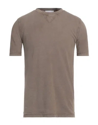 Alpha Studio Man T-shirt Taupe Size 42 Cotton In Grey
