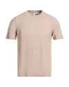 Alpha Studio Man T-shirt Taupe Size 48 Cotton, Elastane In Brown