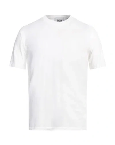 Alpha Studio Man T-shirt White Size 44 Cotton, Elastane
