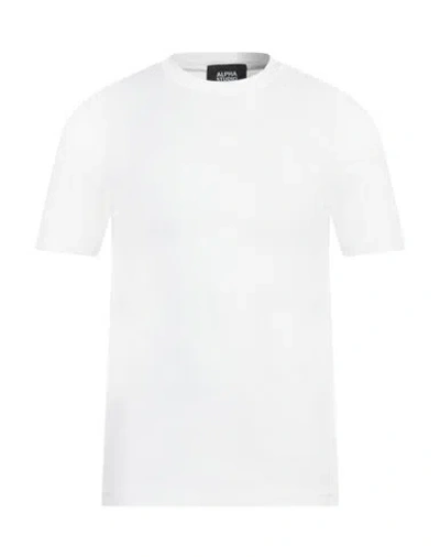 Alpha Studio Man T-shirt White Size 42 Cotton, Elastane