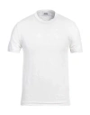 Alpha Studio Man T-shirt White Size 44 Linen, Elastane