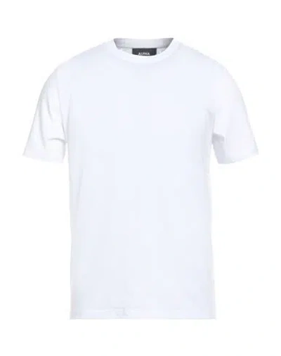 Alpha Studio Man T-shirt White Size 48 Cotton, Elastane