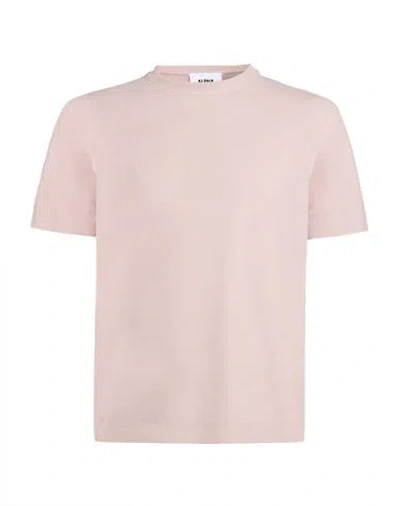 Alpha Studio Man T-shirt Antique Rose Size 36 Cotton, Elastane In Pink