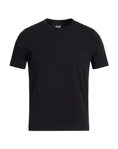 Alpha Studio Man T-shirt Black Size 42 Cotton, Elastane
