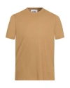 Alpha Studio Man T-shirt Camel Size 42 Cotton, Elastane In Sand