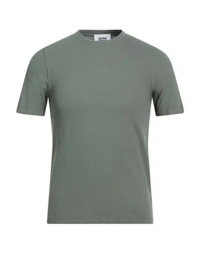 Alpha Studio Man T-shirt Dark Green Size 46 Cotton, Elastane In Multi