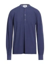 Alpha Studio Man T-shirt Navy Size 44 Cotton, Elastane In Blue