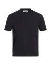 Alpha Studio Man T-shirt Navy Size 50 Cotton, Elastane In Blue