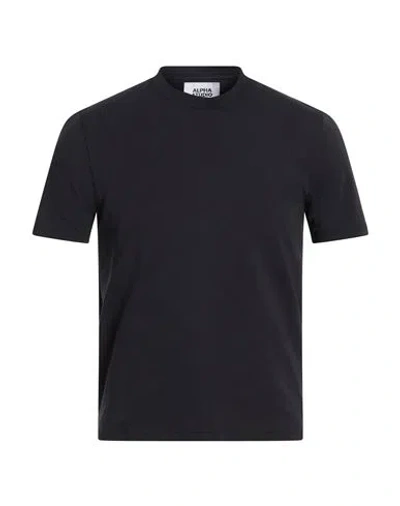 Alpha Studio Man T-shirt Navy Size 50 Cotton, Elastane In Blue