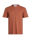 Alpha Studio Man T-shirt Tan Size 40 Cotton, Elastane In Brown