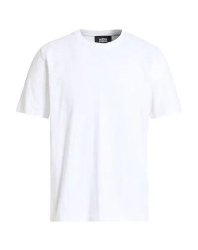Alpha Studio Man T-shirt White Size 42 Cotton, Elastane