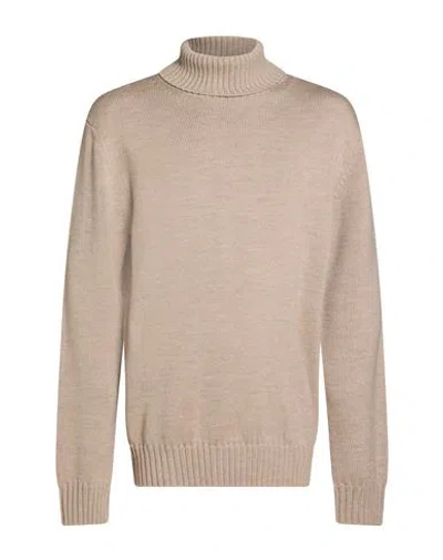 Alpha Studio Man Turtleneck Beige Size 36 Merino Wool
